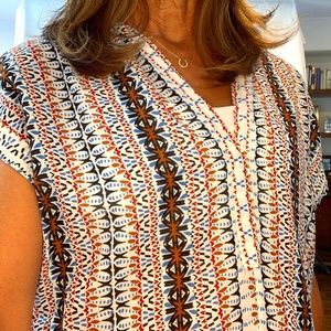 Xirena Short Sleeved Print Top - M